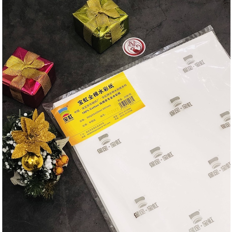 BaoHong Giấy vẽ màu nước Academy 100% cotton