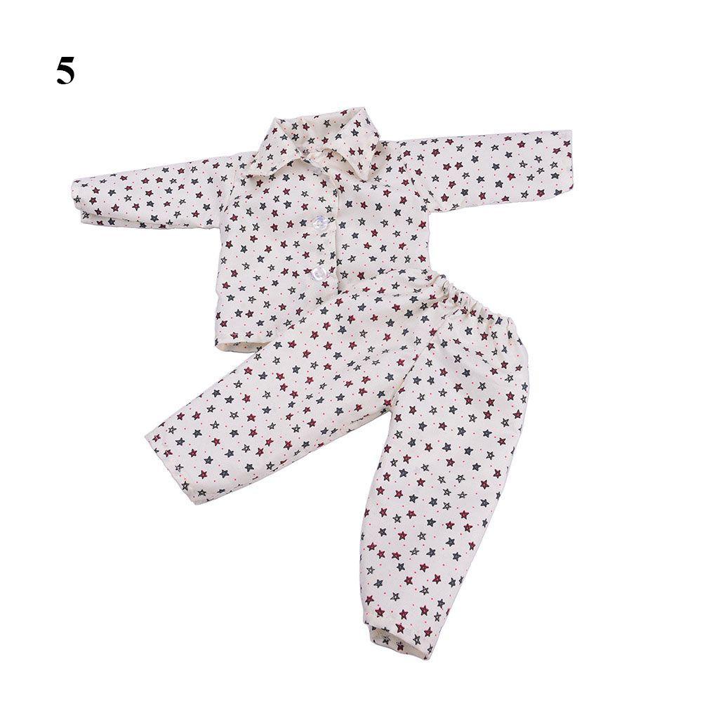 LUOL Bộ Đồ Ngủ 5 Kiểu In Họa Tiết Hoạt Hình Dành Cho Búp Bê 18Inch