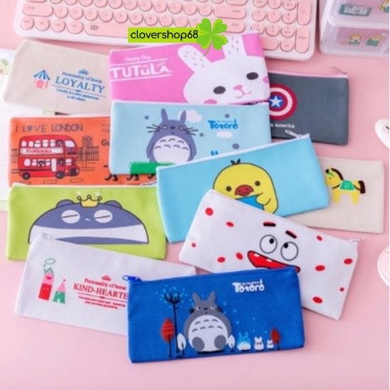 Túi đựng bút vải hoạt hình 🍀 Clovershop68 🍀