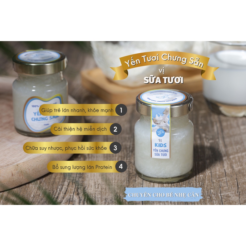 Yến tươi Khánh Hoà nguyên chất chưng sẵn với 4 nguyên liệu bổ dưỡng cho cả nhà Yến Sào An Toàn