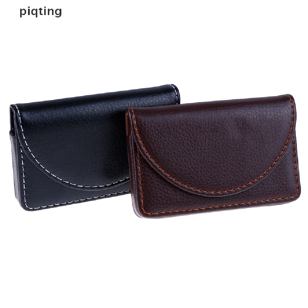 Piqt Pocket Leather Name Business Card ID Card Credit Card Holder Case Wallet W/Box EN
