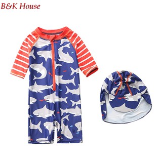 Đồ Bơi Bé Trai Liền Mảnh + Nón Hình Cá Mập