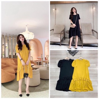 Váy cotton đuôi cá tay bồng