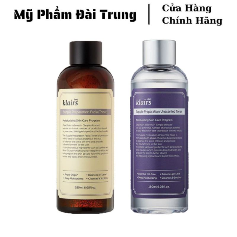 Nước Hoa Hồng Dưỡng Ẩm Giảm Viêm Dear Klairs Supple Preparation Toner 180ml