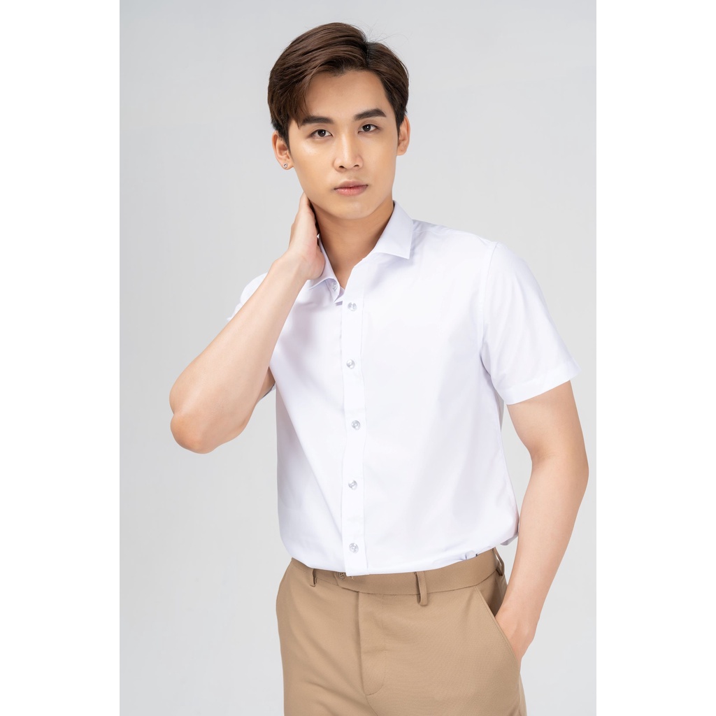 Áo sơ mi nam tay ngắn lụa nến slimfit - SNM4001 | BigBuy360 - bigbuy360.vn