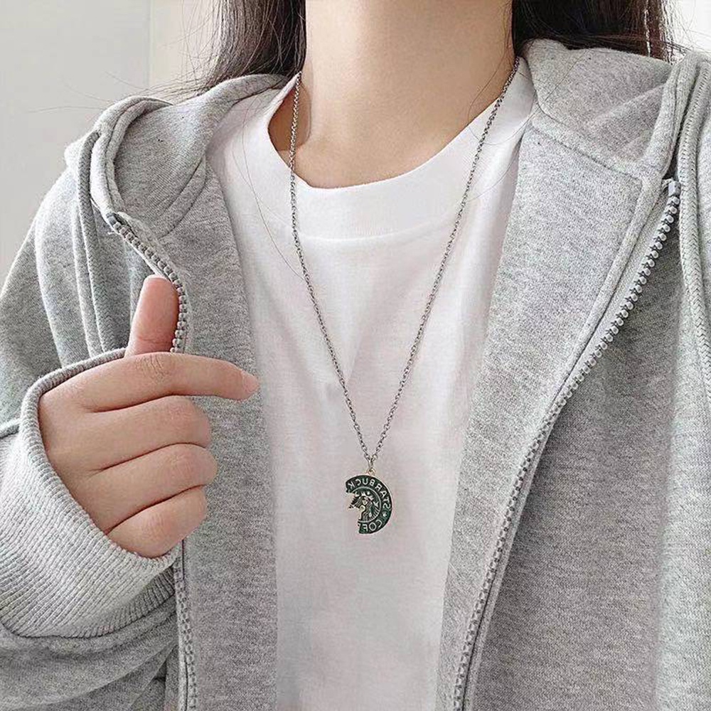 Vòng cổ mặt hình Starbucks đơn giản cho unisex