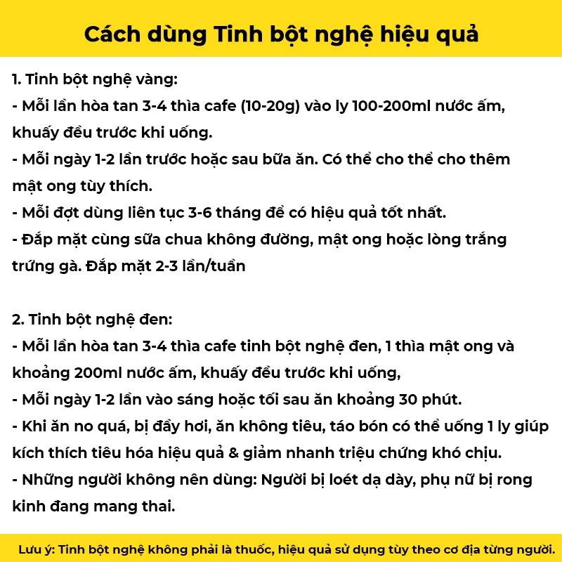 Tinh bột nghệ nano curcumin 500gr nguyên chất Phủ Quỳ Nghệ An Tịnh Tâm, đặc sản làm quà hỗ trợ giảm cân và táo bón