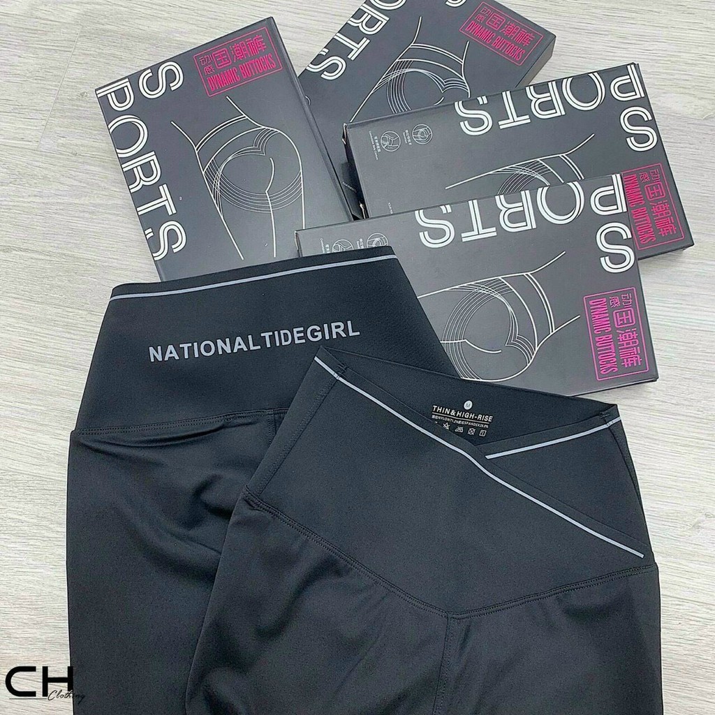 Quần nâng mông legging dài ôm dáng in chữ sau loại đẹp có kèm hộp Ly