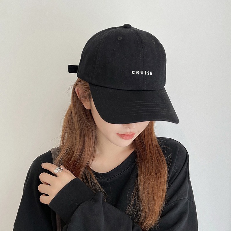 Mũ lưỡi trai chất liệu cotton thêu chữ phong cách Hàn Quốc nhiều màu sắc thời trang