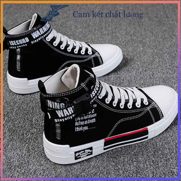 Giày canvas cổ cao thời trang Hàn Quốc mới 2022 dễ phối đồ cho nam