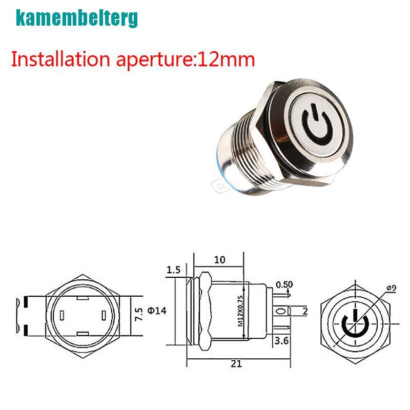 Nút Bấm Công Tắc Đèn Led 12mm 12v Chống Thấm Nước