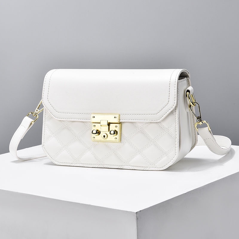 Túi Xách Đeo Vai Hình Vuông Cỡ Nhỏ Màu Trơn Phối Dây Đeo Sợi Xích Thời Trang Cho Nữ