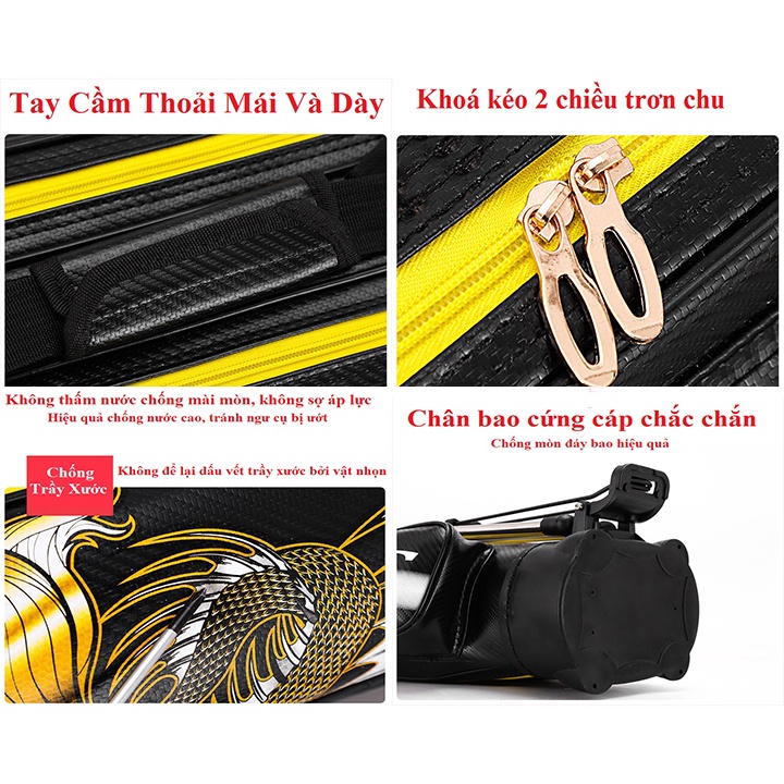 Bao Đựng Cần Câu Đài 1m25 Super Dragon 3 Ngăn Phụ Sức Chứa Lớn Có Giá Đỡ Cao Cấp TDC12