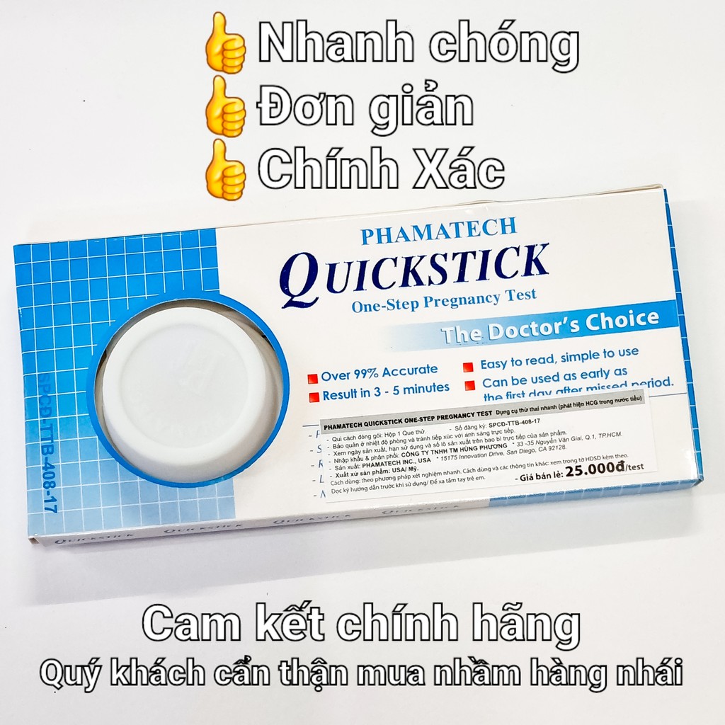 [CHÍNH HÃNG] - QUE THỬ THAI QUICKSTICK