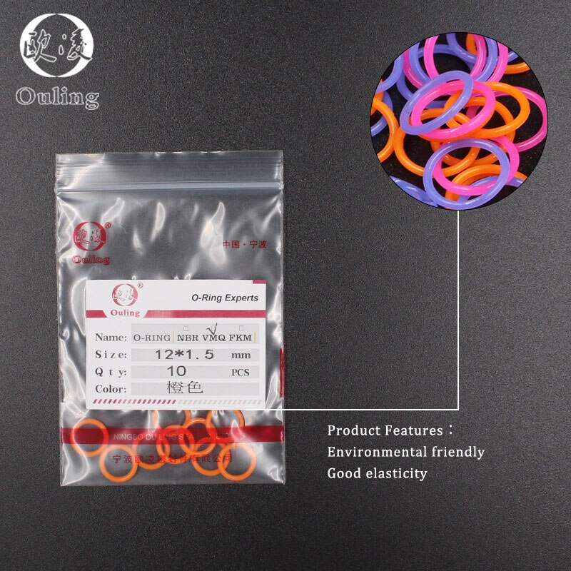 Bộ 10 Vòng Đệm Cao Su Silicon Tròn Dày 1.5mm OD 5 / 6 / 7 / 8 / 9 / 10 / 11 / 12 * 1.5mm