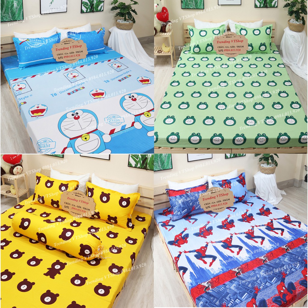 [Giá hủy diệt] Set 3 món ga gối Poly Cotton cực hot giá cực rẻ