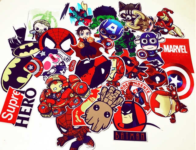 Stickers Marvel dán Vali, xe, barber shop, Mũ bảo hiểm , macbook, đàn, tường... Nhập mã GIẢM GIÁ 15k khi mua từ 3 set
