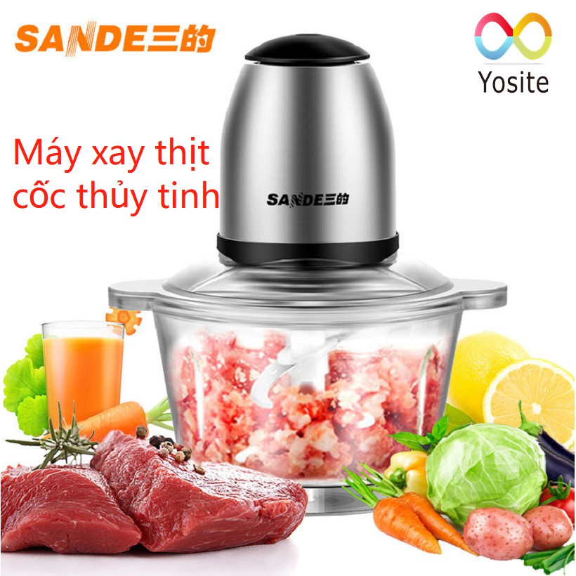 Máy Xay Thịt Đa Năng Cối Thủy Tinh Xay thịt đến 1kg xay nhuyễn đồ ăn dặm cho bé bảo hành 12 tháng