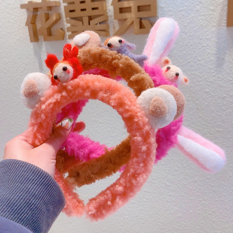 Băng Đô Cài Tóc Hình Tai Thú Nhồi Bông Đáng Yêu Dành Cho Nữ