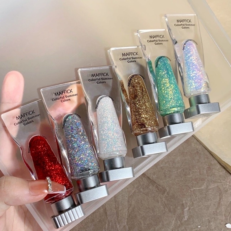 Phấn Mắt Dạng Lỏng 6 Màu Ngọc Trai Kim Cương Lấp Lánh Tự Nhiên Lâu Trôi Không Thấm Nước Maistok