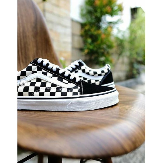 Giày Vans Chính Hãng Old Skool Classic  Black White Checkerboard