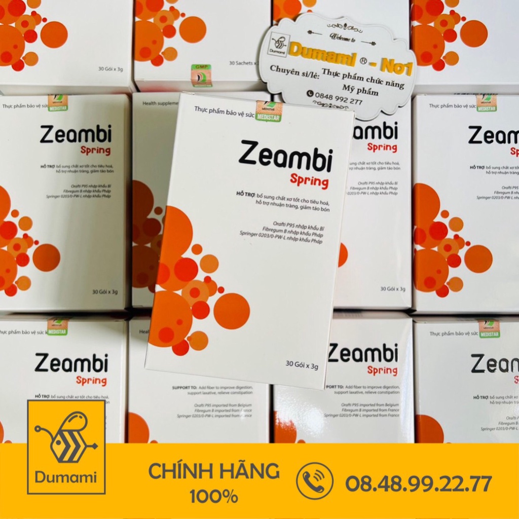 [Chính Hãng] Zeambi Spring 30 gói - Sản phẩm hỗ trợ Táo bón cho Bé