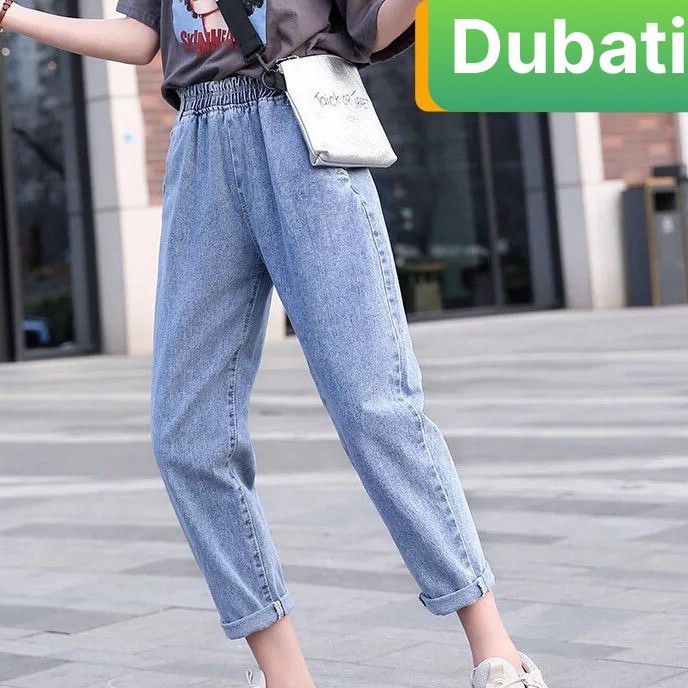 QUẦN BAGGY JEAN NỮ CHẤT BÒ XANH LƯNG THUN LƯNG CAO NÂNG MÔNG NHẬT BẢN CAO CẤP - DB 330 - DUBATI FASHION