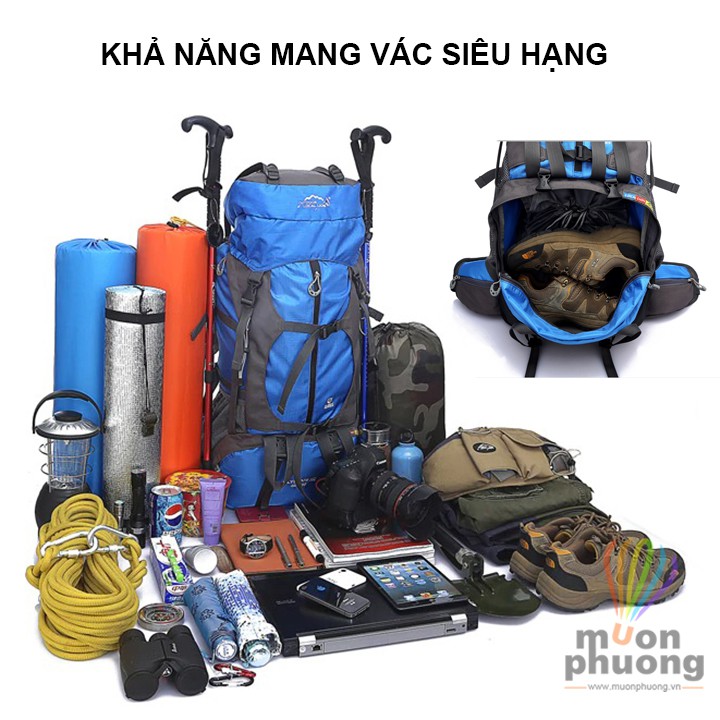 [FRSHIP70K] Balo dã ngoại chống nước 65l có trợ lực Local Lion- MUÔN PHƯƠNG SHOP