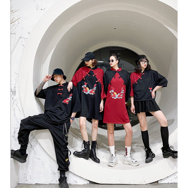 Áo nhóm  mix đỏ - đen