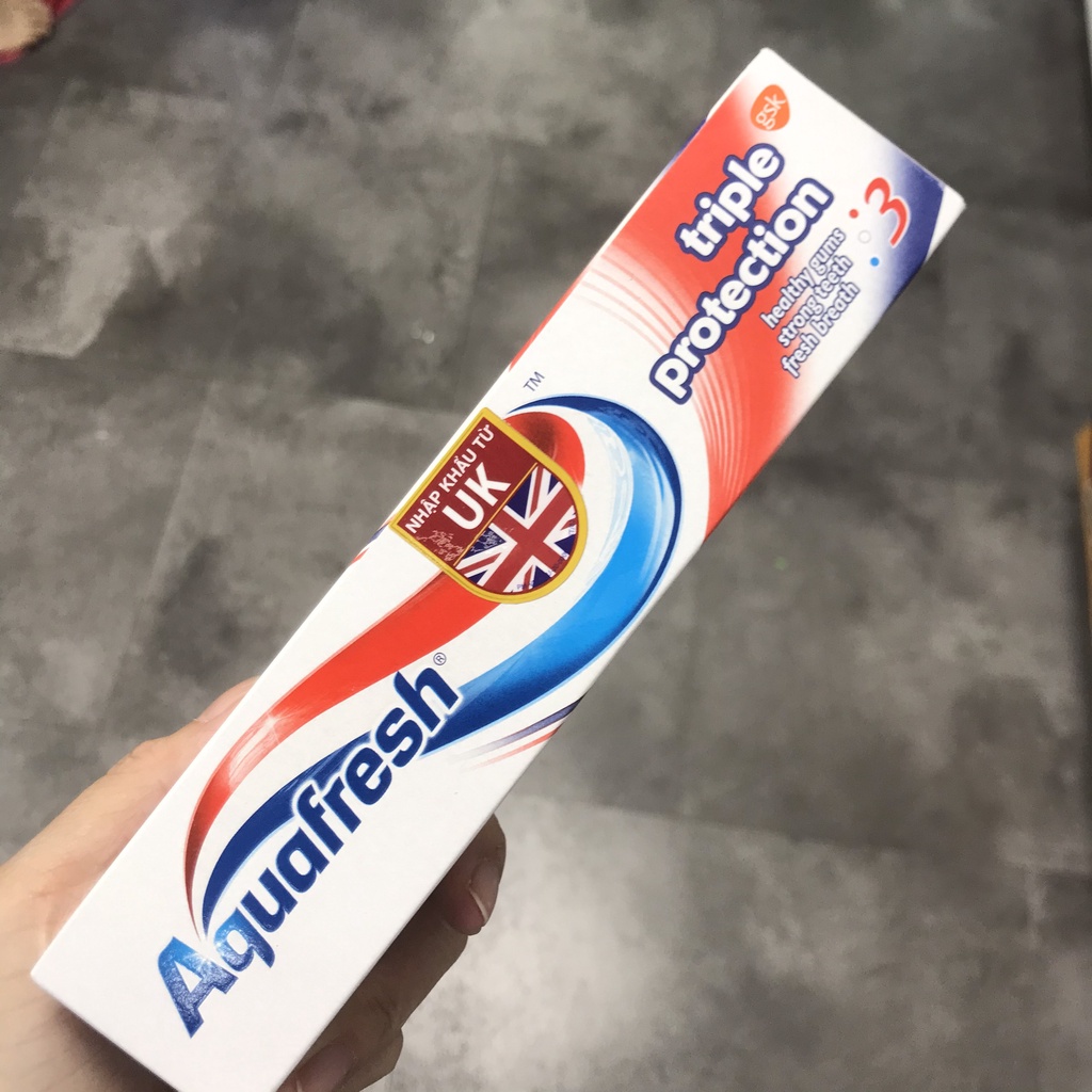 [Hàng Mỹ] Kem đánh răng AQUAFRESH 3 Tác Động Triple Protection 100ml (Đỏ)