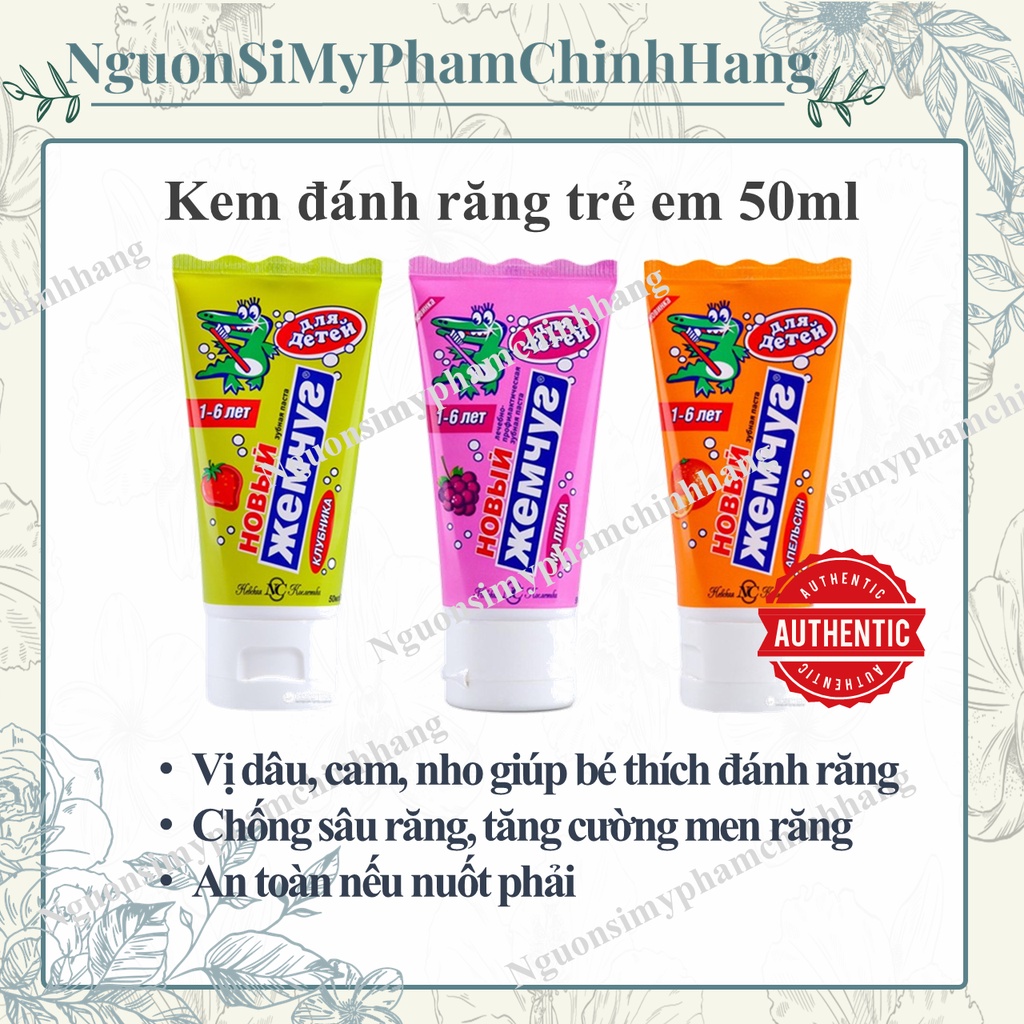 Kem Đánh Răng Nuốt Được Cho Bé Yêu Từ 1-6 tuổi Nevcos Nga Hương Vị Trái Cây