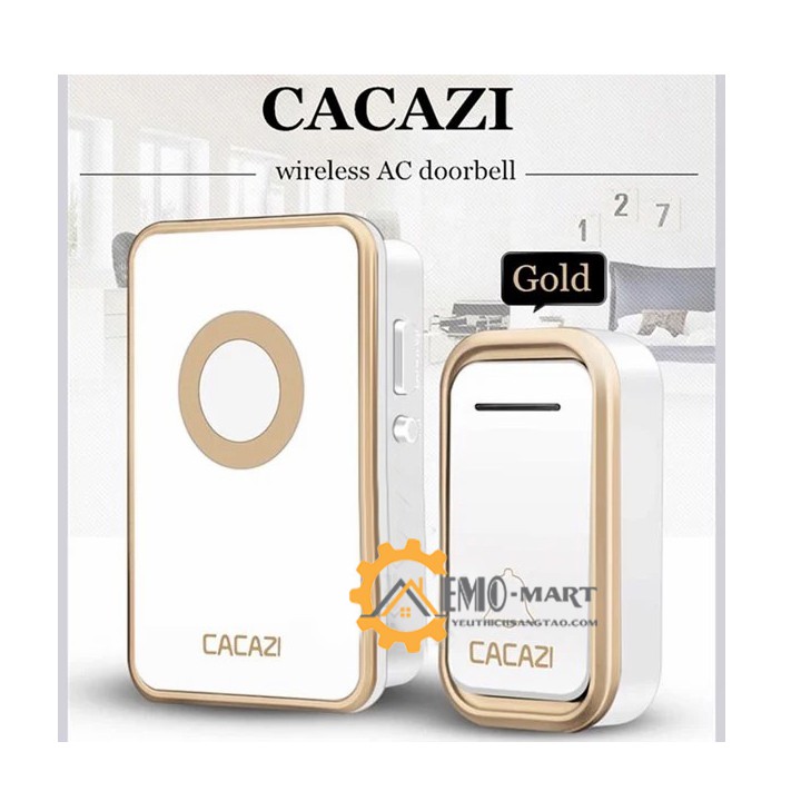 ⚡️𝗕𝗛 𝟭𝟮 𝗧𝗛𝗔́𝗡𝗚⚡️ Chuông cửa không dây CACAZI ⚡️ Chống nước tiêu chuẩn IP44 - Dùng tần số 433Mhz ổn định