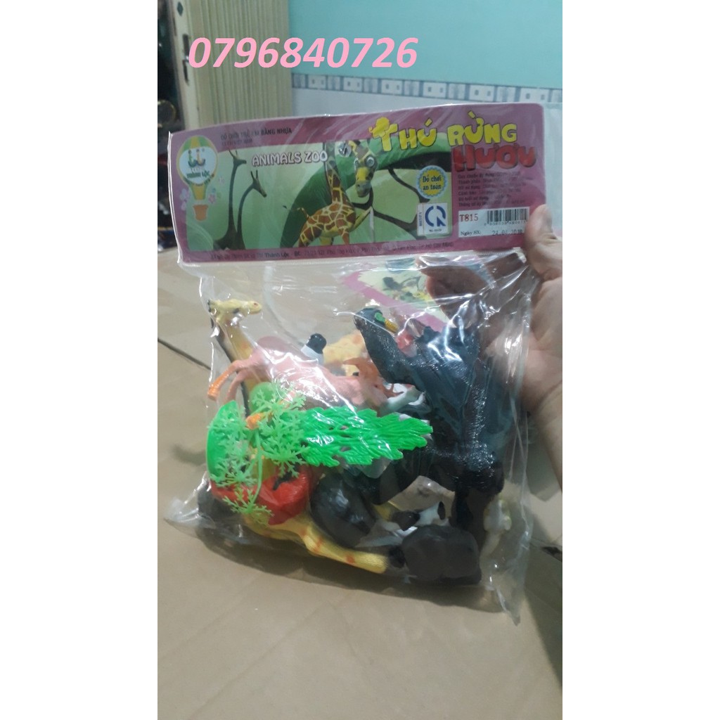 Đồ chơi ti thú rừng hươu nhựa hươu cao cổ, tinh tinh, sư tử