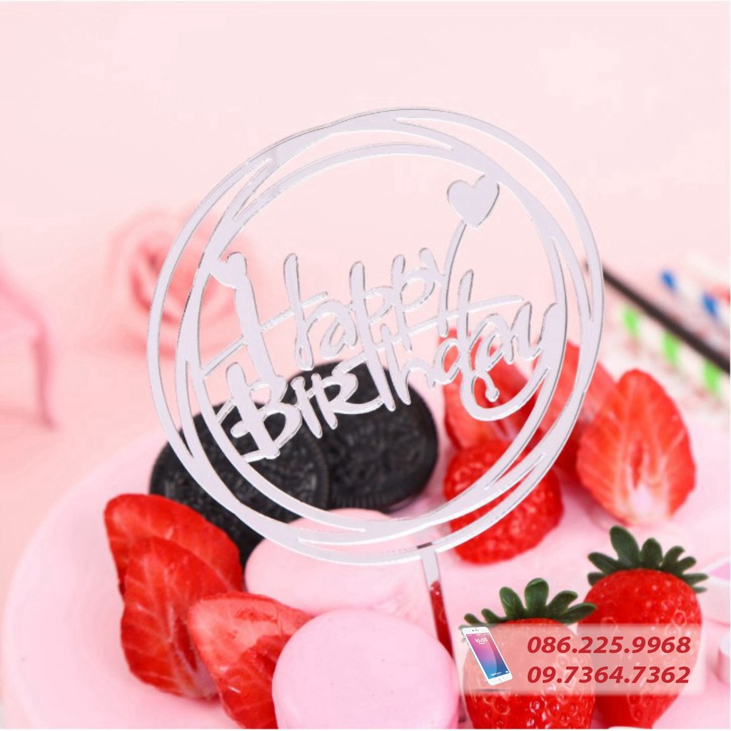 [FREESHIP❤️] Meka Happy Birthday Tròn - Meka Trang trí bánh sinh nhât bánh kem - SPK Shop | BigBuy360 - bigbuy360.vn