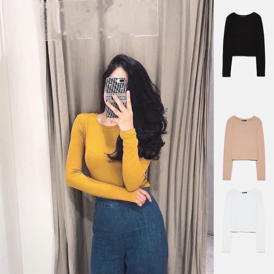Áo thun dài tay trơn chất ZIP mặc đẹp