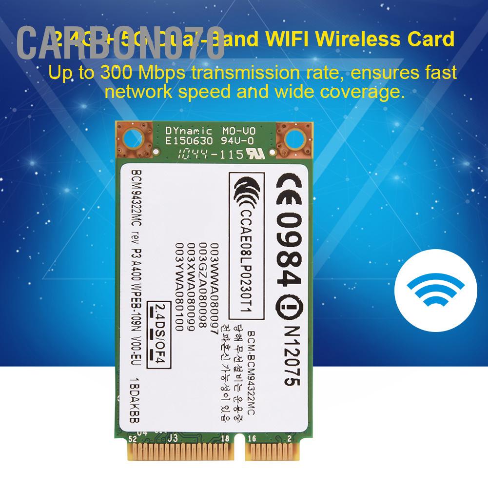Hàng Sẵn Card WIFI Intel không dây mini PCI-E băng tần kép 2.4G + 5G chuyên nghiệp cho HP / MAC / DELL / Acer【Carbon070】