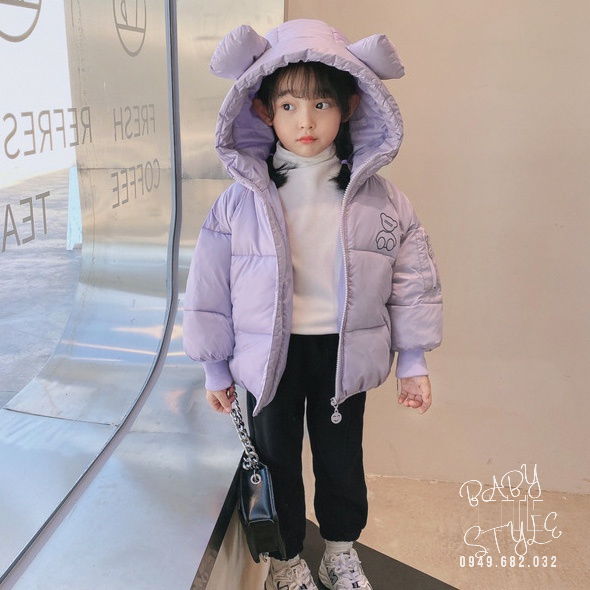 Áo phao siêu nhẹ bé trai &quot;GẤU BEAR&quot; 8-20kg. Áo khoác mùa đông bé gái 1-5 tuổi. G46