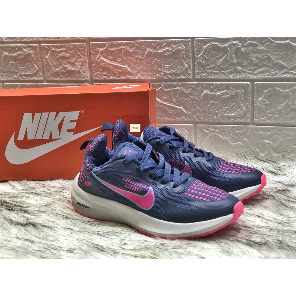 [Freeship + Tặng Kèm Tất] Giày thể thao nam Nike Zoom, Giày Nam Chạy, Đi Bộ Đế Mềm Nike Zoom xanh than logo hồng