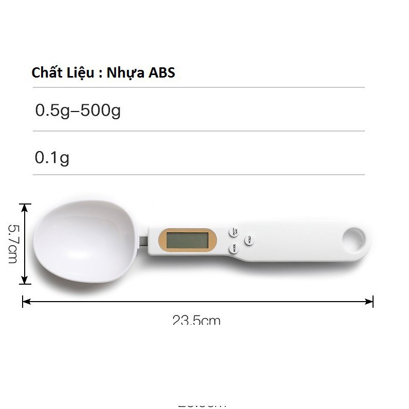 [Giảm giá sốc] Cân điện tử tiểu ly dạng thìa, muỗng 500g/0.1,Bộ 6 thìa đong định lượng