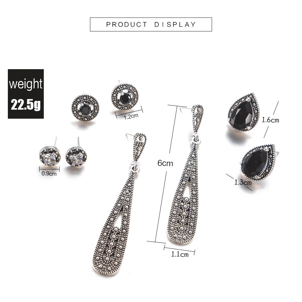 Bộ Trang Sức Đính Đá Pha Lê Phong Cách Boho Cổ Điển Dành Cho Nữ