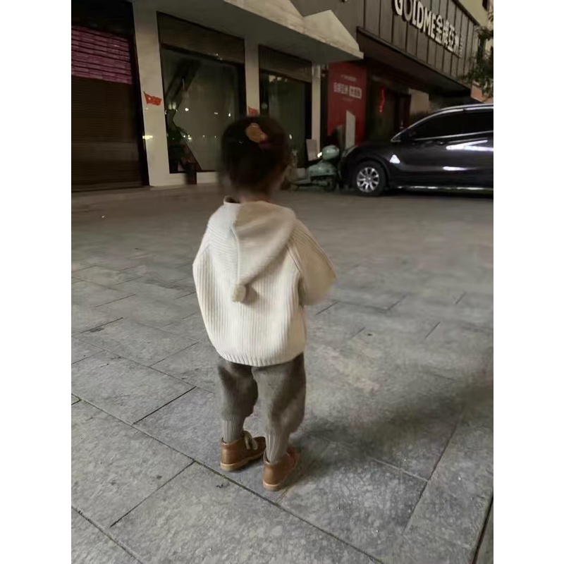 Áo Khoác Len Cardigan Có Mũ Trùm Thời Trang Mùa Thu 2022 Mới Cho Bé Trai / Gái