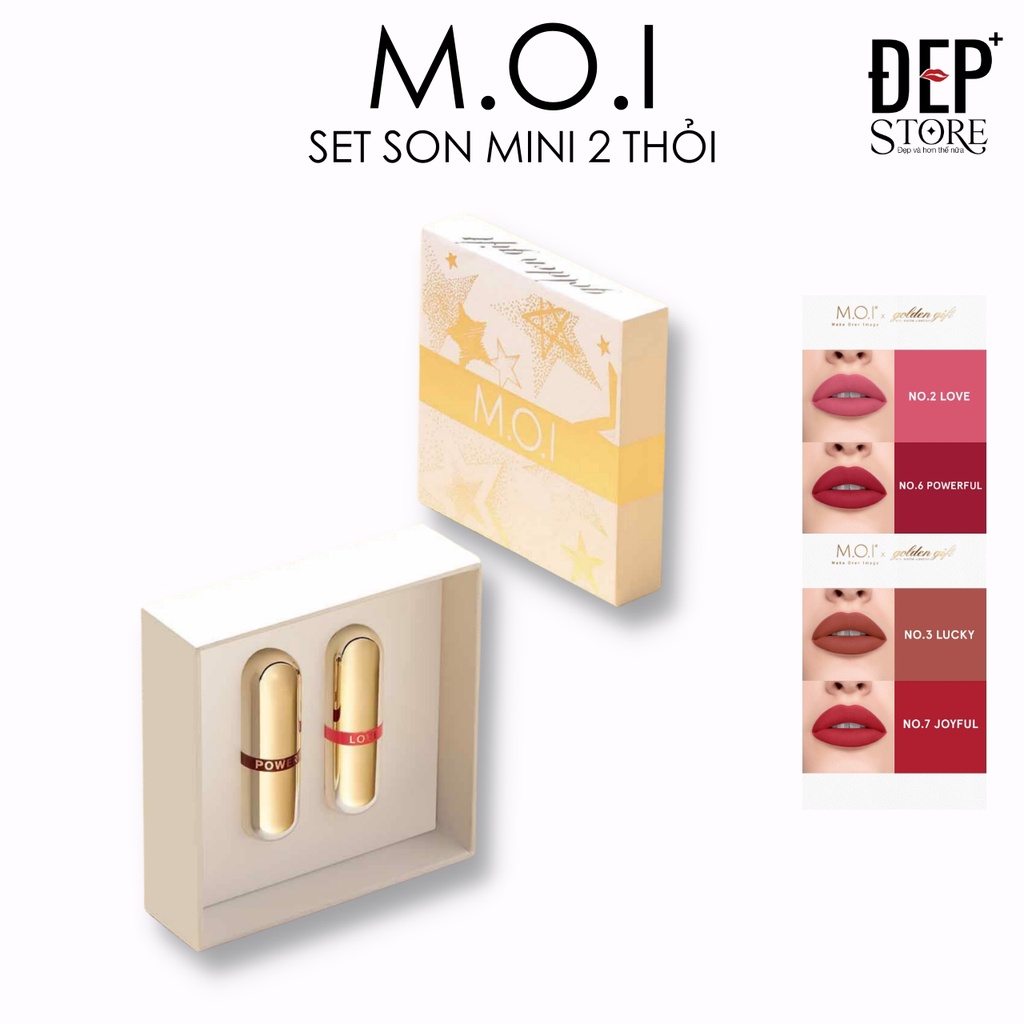 Son Thỏi Mini - Set 2 Thỏi Son Love M.O.I Hồ Ngọc Hà - Golden Gift