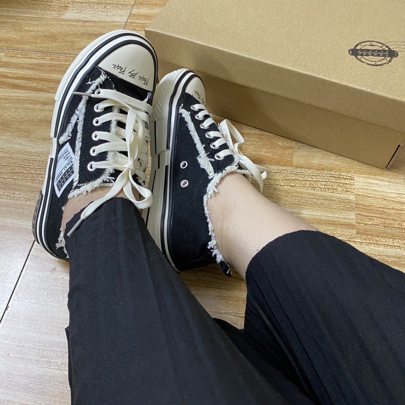 [Ảnh thật + Box lửa + Bill] Giày rách sneaker rách đế trắng style rách cao 3-4cm | BigBuy360 - bigbuy360.vn