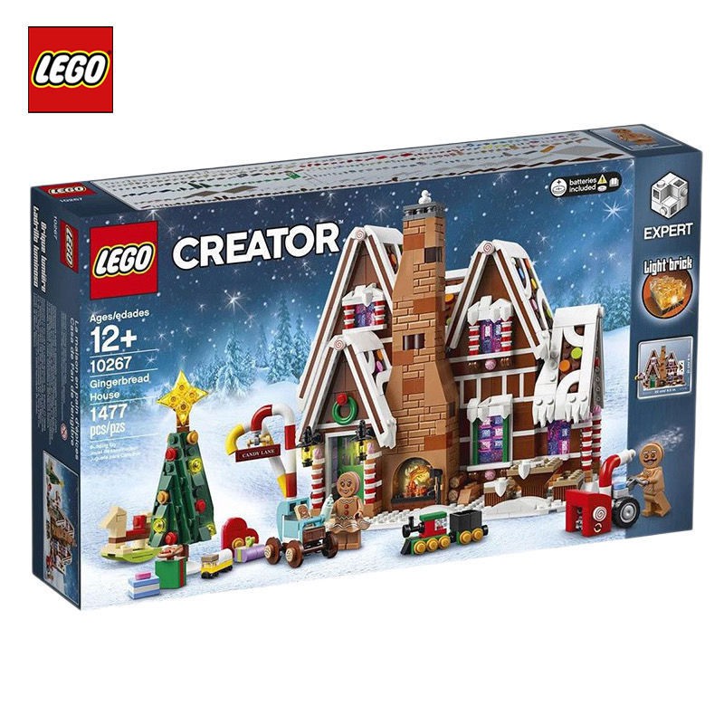 Lego chính hãng tại chỗ 10267 mùa đông giáng sinh bánh gừng ngôi nhà cậu bé và cô gái câu đố xây dựng món quà