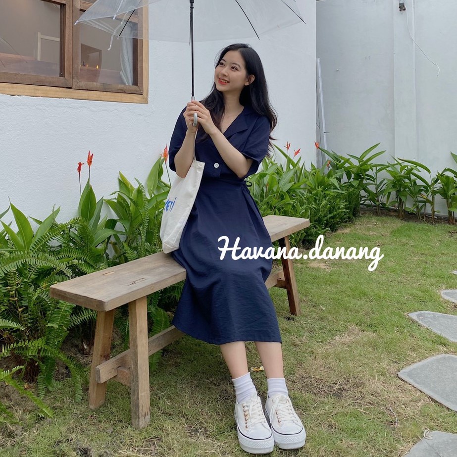 Set sơ mi chân váy đũi  [ ẢNH THẬT / FREESHIP ]  chân váy có chun ae59