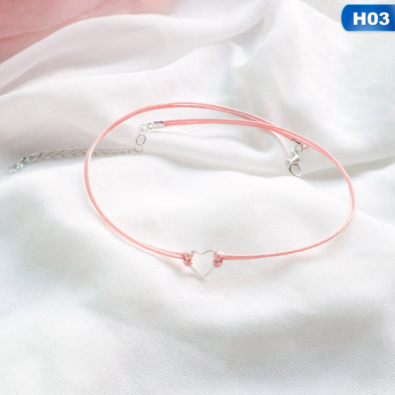 Vòng Cổ Choker Mặt Trái Tim Hồng Dễ Thương Thời Trang Mùa Xuân Nhật Bản 2020 Cho Nữ