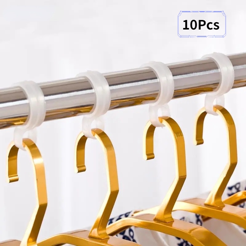 Set 10 Thanh treo móc quần áo bằng nhựa trong suốt chống trượt tiện dụng
