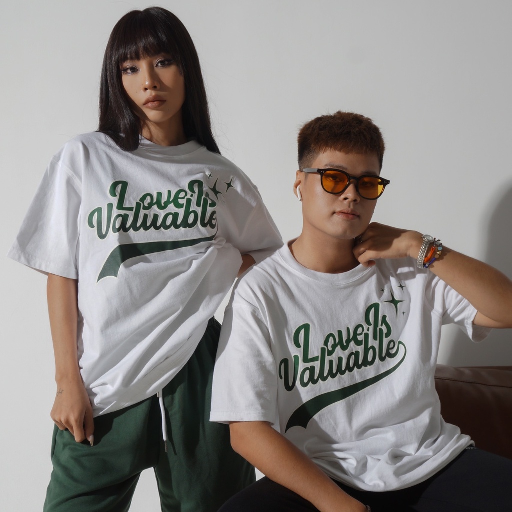 Áo thun &quot; LOVE IS VALUABLE &quot; tay lỡ nam nữ unisex form rộng SAFARI TWS1