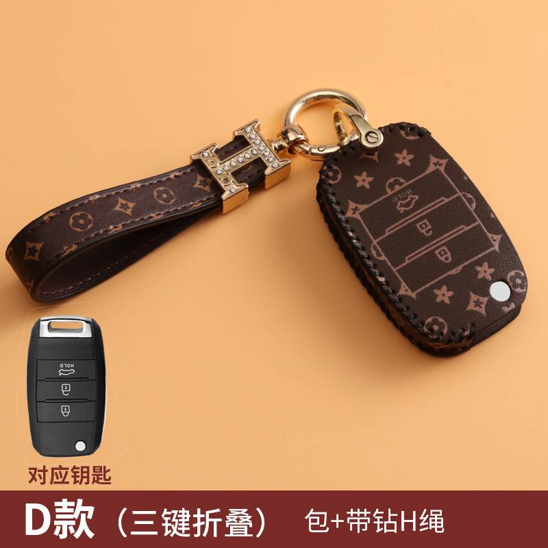 Bao da chìa khóa họa tiết thời trang dành cho chìa khóa xe hơi KIA K3 K5 SPORTAGE