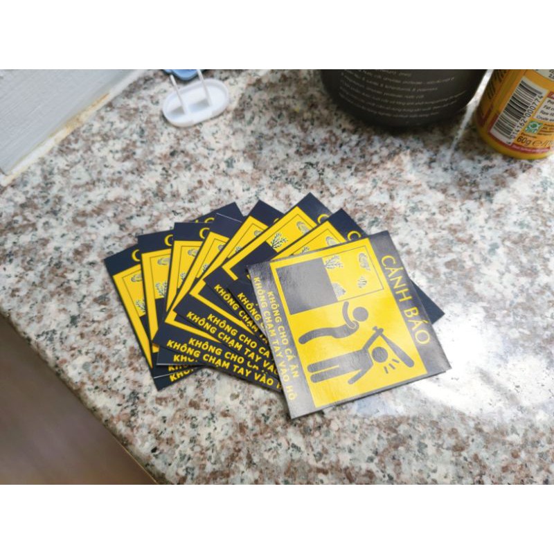 Sticker dán hồ cá - cảnh báo hồ cá